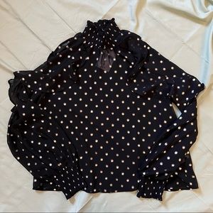 Polka dot Ruffles sleeves blouse